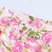 Flower print silk satin lantern sleeve shirt