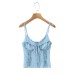 Black fungus trimmed small suspender sleeveless top