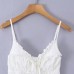 Black fungus trimmed small suspender sleeveless top