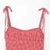 Round neck plaid pleated camisole top