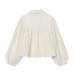 French hollowed out embroidered lantern sleeve shirt