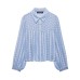 French hollowed out embroidered lantern sleeve shirt