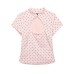 Hollow out slim fit slit polka dot top