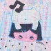 Cartoon Graffiti Mesh T-Shirt Color-Blocked Plaid Ruffle Trim Fitted Bodysuit