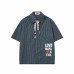 Cashew flower bead tie short sleeved shirt