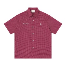 Embroidered short sleeves with lettering slogans