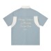 Embroidered letters contrasting colors short sleeves