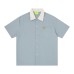 Embroidered letters contrasting colors short sleeves