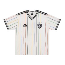 Rainbow stripe jersey short sleeved