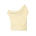 Cotton sloping shoulder pleated linen top