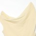 Cotton sloping shoulder pleated linen top