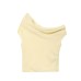 Cotton sloping shoulder pleated linen top