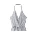 Spicy girl pleated bead decoration hanging neck top Spicy girl pleated bead decoration hanging neck top
