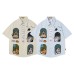 Cat Window View Embroidered Short Sleeve Cat Window View Embroidered Short Sleeve