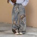 New Bear Bow 3D Optical Illusion Print Jeans