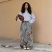 New Bear Bow 3D Optical Illusion Print Jeans