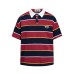 Emblem Embroidered Stripe Short Sleeve