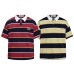 Emblem Embroidered Stripe Short Sleeve