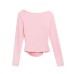 Cartoon Print Off-Shoulder Basic Top, One-Shoulder Gathered Waist Slimming Sweet and Spicy Style Top