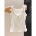 Charming Youthful Lace Trim U-Neck Tank Top for Women