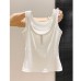 Charming Youthful Lace Trim U-Neck Tank Top for Women