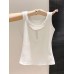 Charming Youthful Lace Trim U-Neck Tank Top for Women