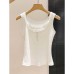 Charming Youthful Lace Trim U-Neck Tank Top for Women
