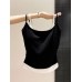 Fake Two-Piece Spliced Strapless Tank Top for Women