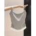 Fake Two-Piece Spliced Strapless Tank Top for Women
