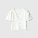 V-neck loose short sleeved knitted top