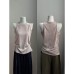 Relaxed Pink Crew Neck Sleeveless Top