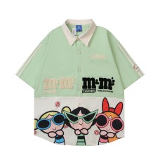 Flying Girl Police Officer Color blocked Short Sleeve
