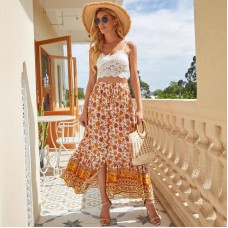 Printed slit skirt