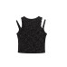 Edgy Hollow Rivet Vest with Letter Embroidery, Fitted Cropped Sleeveless Top