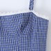 Plaid lace patchwork hem camisole dress