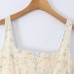 Cotton printed lace up long dress