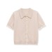 Short sleeved polo collar border knit top Short sleeved polo collar border knit top