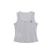 Lace Trim U-Neck Vest Slim Fit Versatile Henley Sleeveless Inner Top