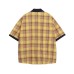 Color blocked pockets embroidered short sleeves