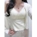 V-neck lace camisole with built-in padding