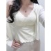 V-neck lace camisole with built-in padding