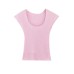 Purple U-Neck Ribbed Knit Short Sleeve