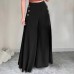 High waisted solid color wide leg long style