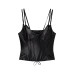 Tailored satin sleeveless camisole vest