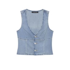 French street denim slim fit vest top