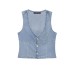 French street denim slim fit vest top
