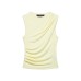 Summer pleated sleeveless slim fit vest