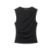 Summer pleated sleeveless slim fit vest
