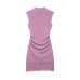 Commuting style elastic lace short dress