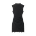 Commuting style elastic lace short dress